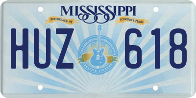 MS license plate HUZ618