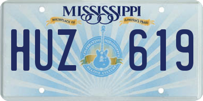 MS license plate HUZ619