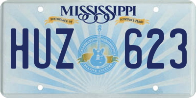 MS license plate HUZ623