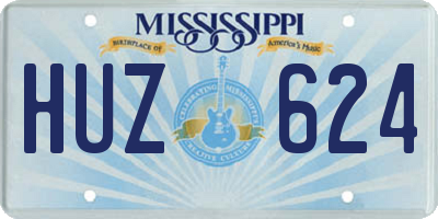 MS license plate HUZ624