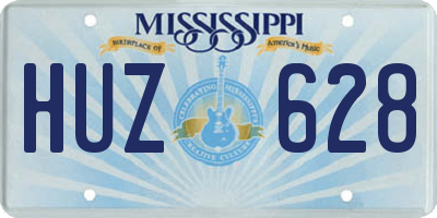 MS license plate HUZ628