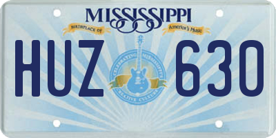 MS license plate HUZ630