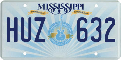 MS license plate HUZ632