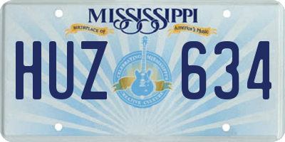 MS license plate HUZ634