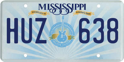 MS license plate HUZ638