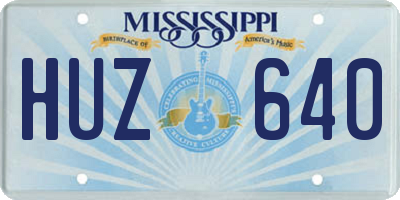 MS license plate HUZ640