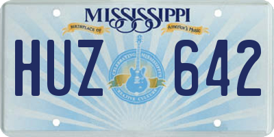 MS license plate HUZ642