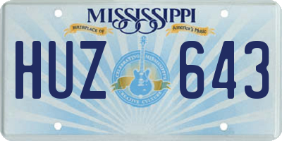 MS license plate HUZ643