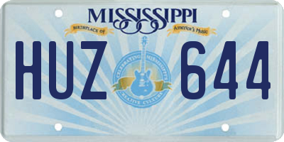 MS license plate HUZ644
