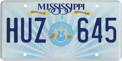 MS license plate HUZ645