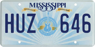 MS license plate HUZ646