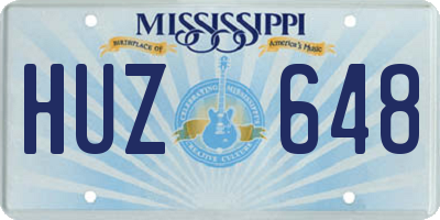 MS license plate HUZ648