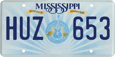 MS license plate HUZ653