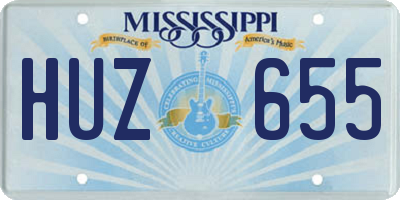 MS license plate HUZ655