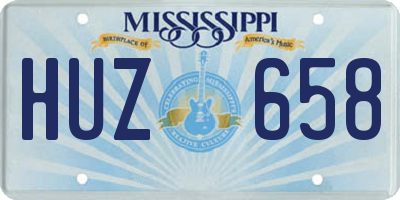 MS license plate HUZ658