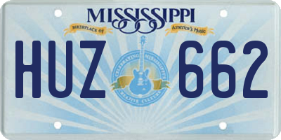 MS license plate HUZ662