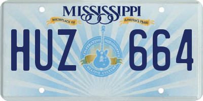 MS license plate HUZ664