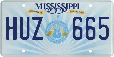 MS license plate HUZ665