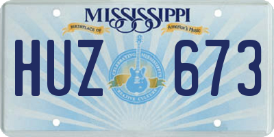 MS license plate HUZ673