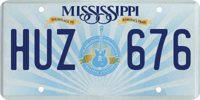 MS license plate HUZ676