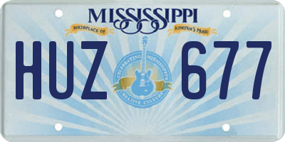 MS license plate HUZ677