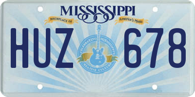 MS license plate HUZ678