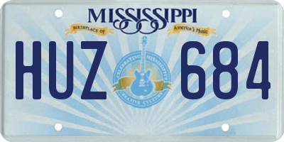 MS license plate HUZ684
