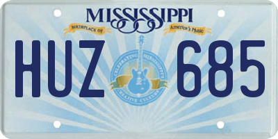 MS license plate HUZ685