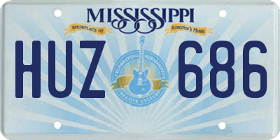 MS license plate HUZ686