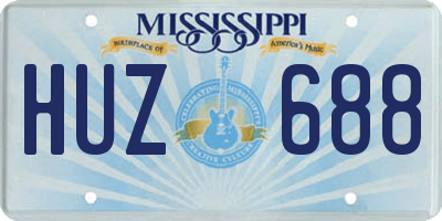 MS license plate HUZ688