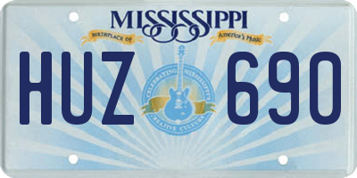 MS license plate HUZ690