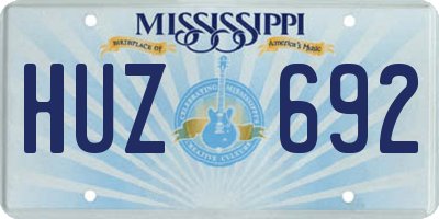 MS license plate HUZ692