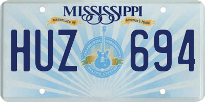 MS license plate HUZ694