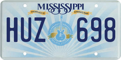 MS license plate HUZ698