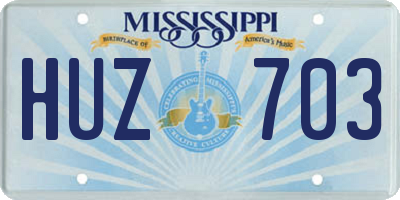 MS license plate HUZ703
