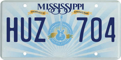 MS license plate HUZ704