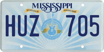 MS license plate HUZ705
