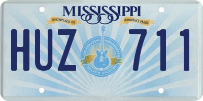 MS license plate HUZ711