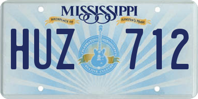 MS license plate HUZ712