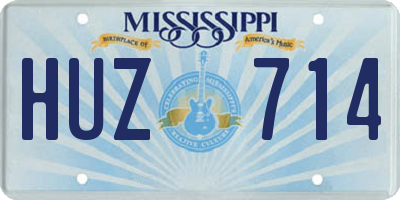 MS license plate HUZ714