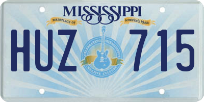 MS license plate HUZ715