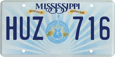 MS license plate HUZ716