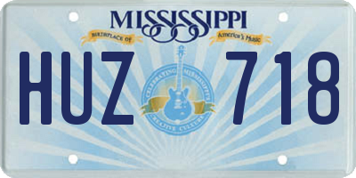 MS license plate HUZ718