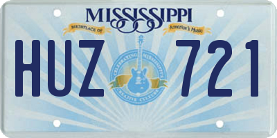 MS license plate HUZ721