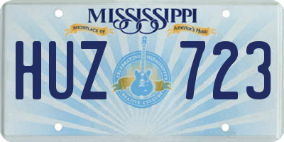 MS license plate HUZ723