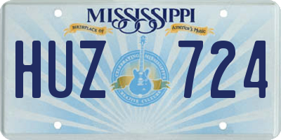 MS license plate HUZ724