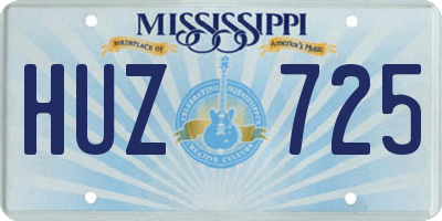 MS license plate HUZ725