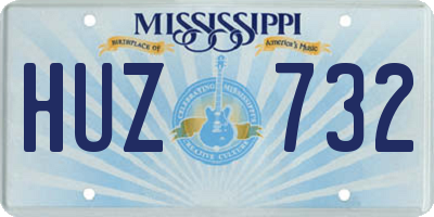 MS license plate HUZ732