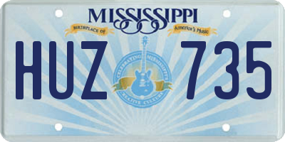 MS license plate HUZ735