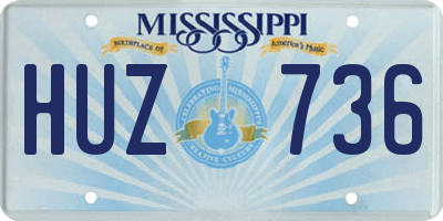MS license plate HUZ736